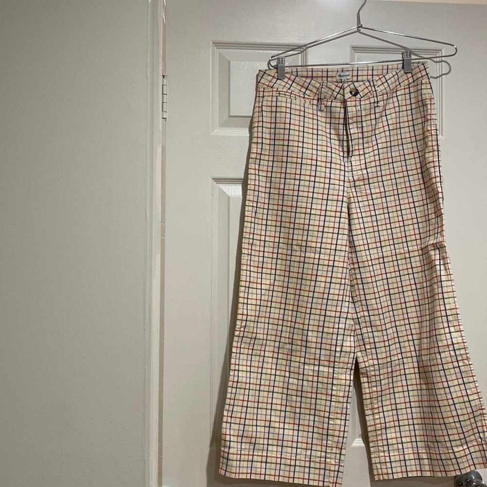 Size 29 Madewell plaid boxy pants